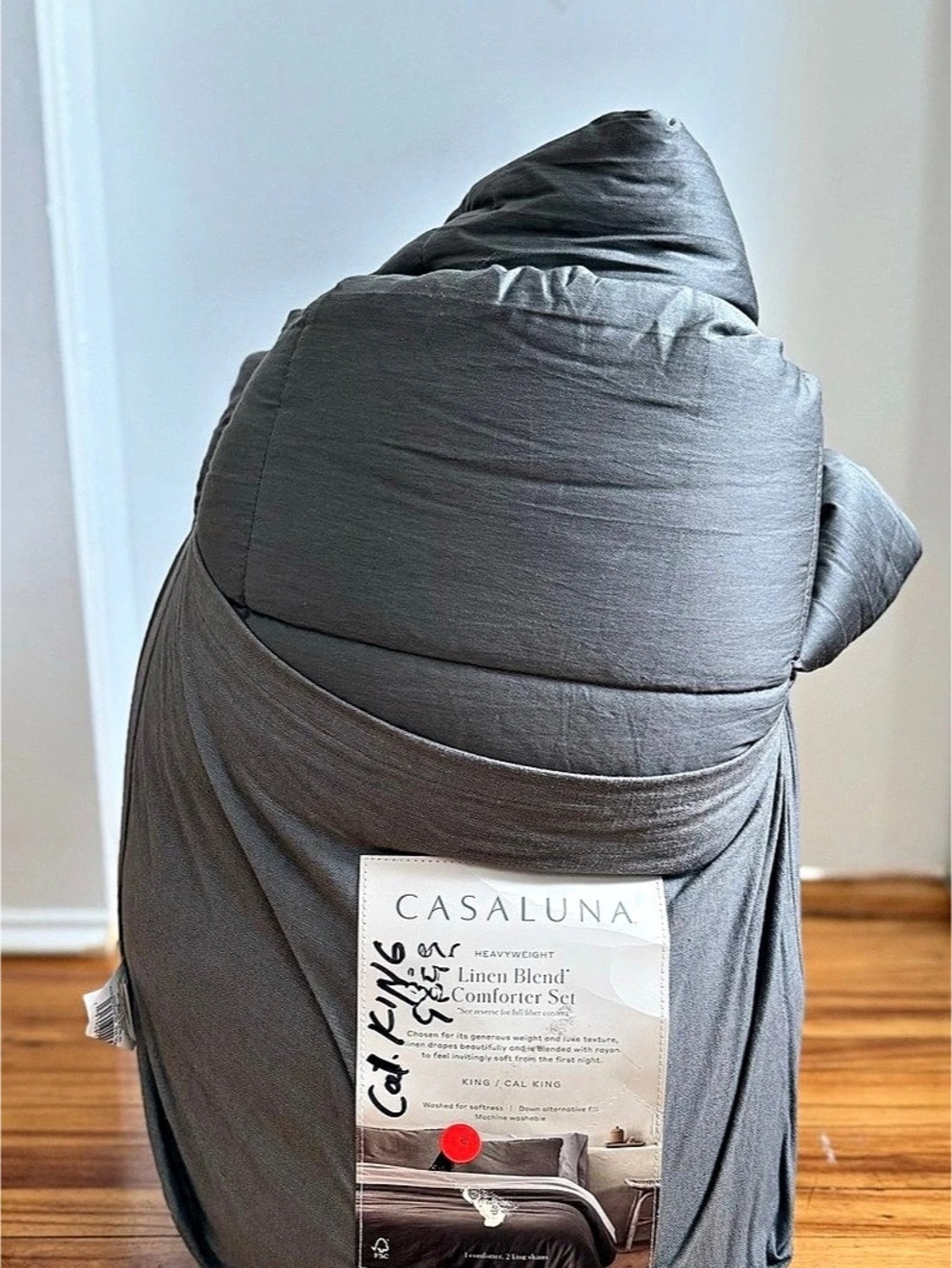 Casaluna Linen Blend Comforter Gray Comforter NWT